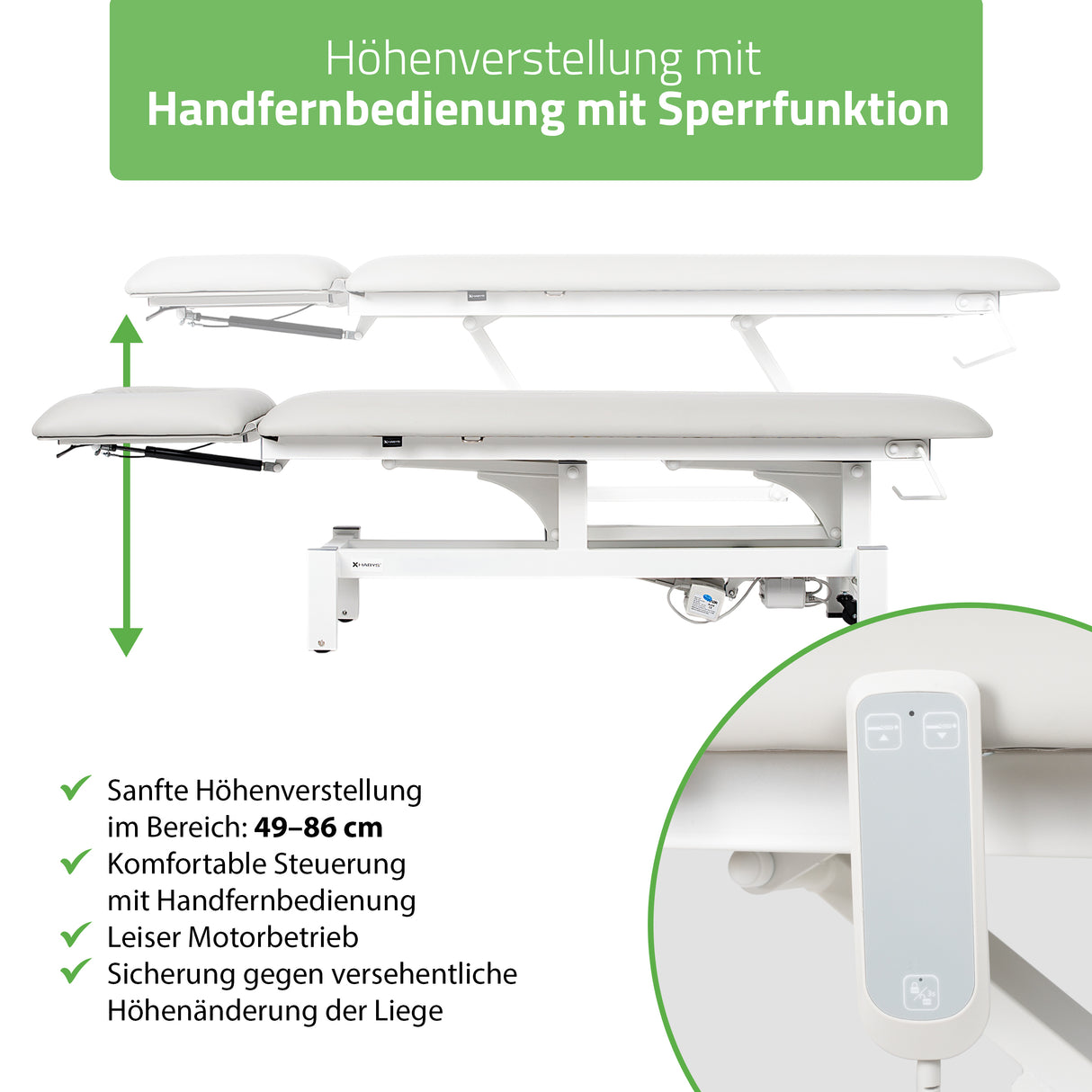 Massageliege Elektrisch Fortis 2 Ergo | 2-Segmente | Handfernbedienung
