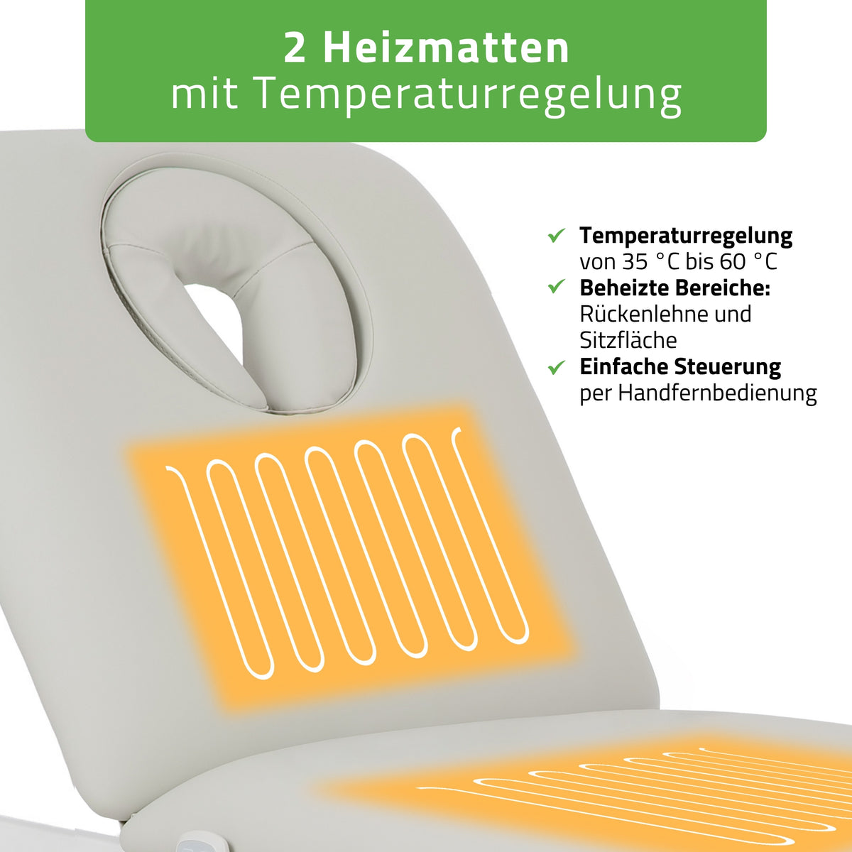 Kosmetikliege Elektrisch mit Heizung Camilla Ergo 2