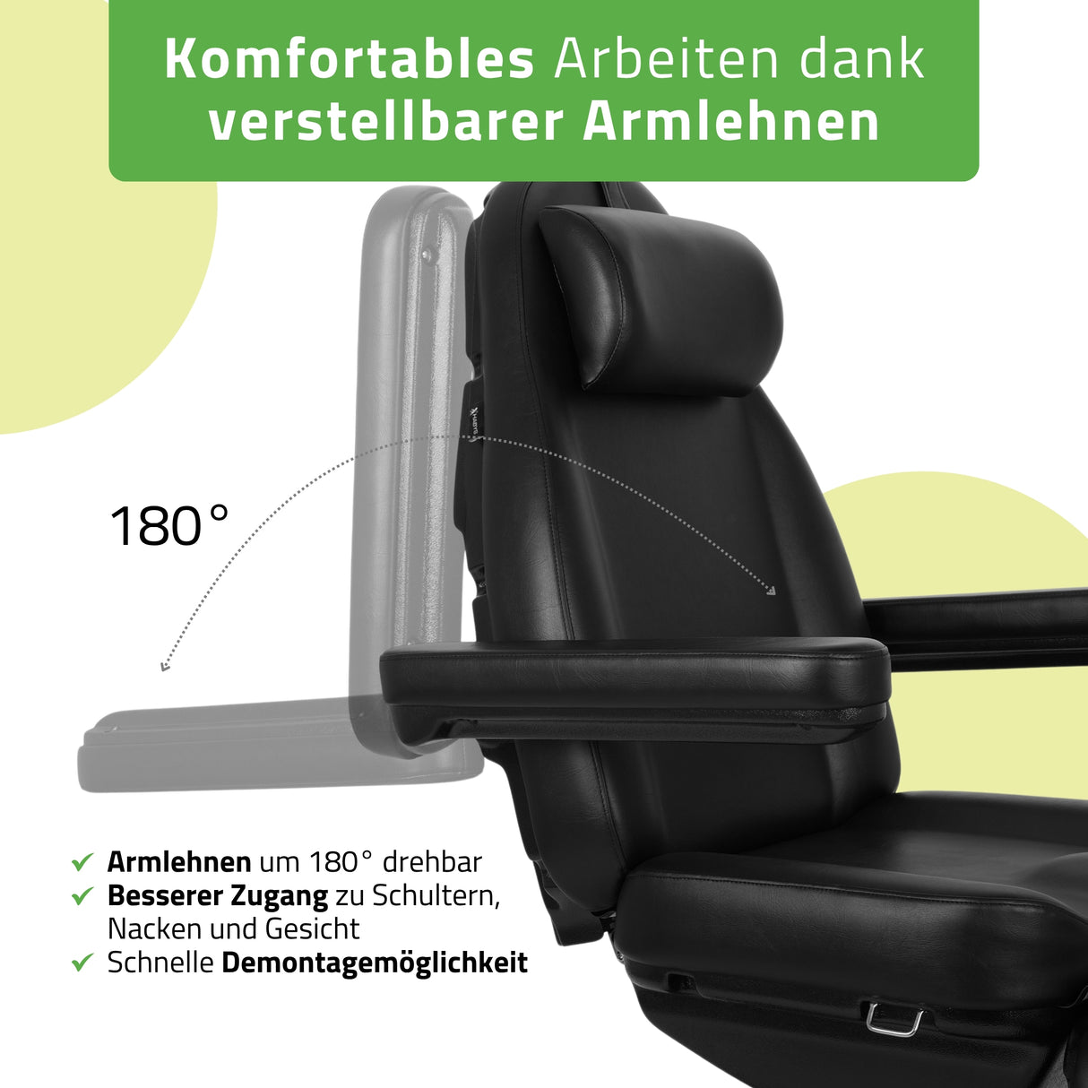 Kosmetikliege Elektrisch | Elara PRO 4 | Kosmetiksessel mit elektrischer Verstellung | Handfernbedienung | 3 - Motoren