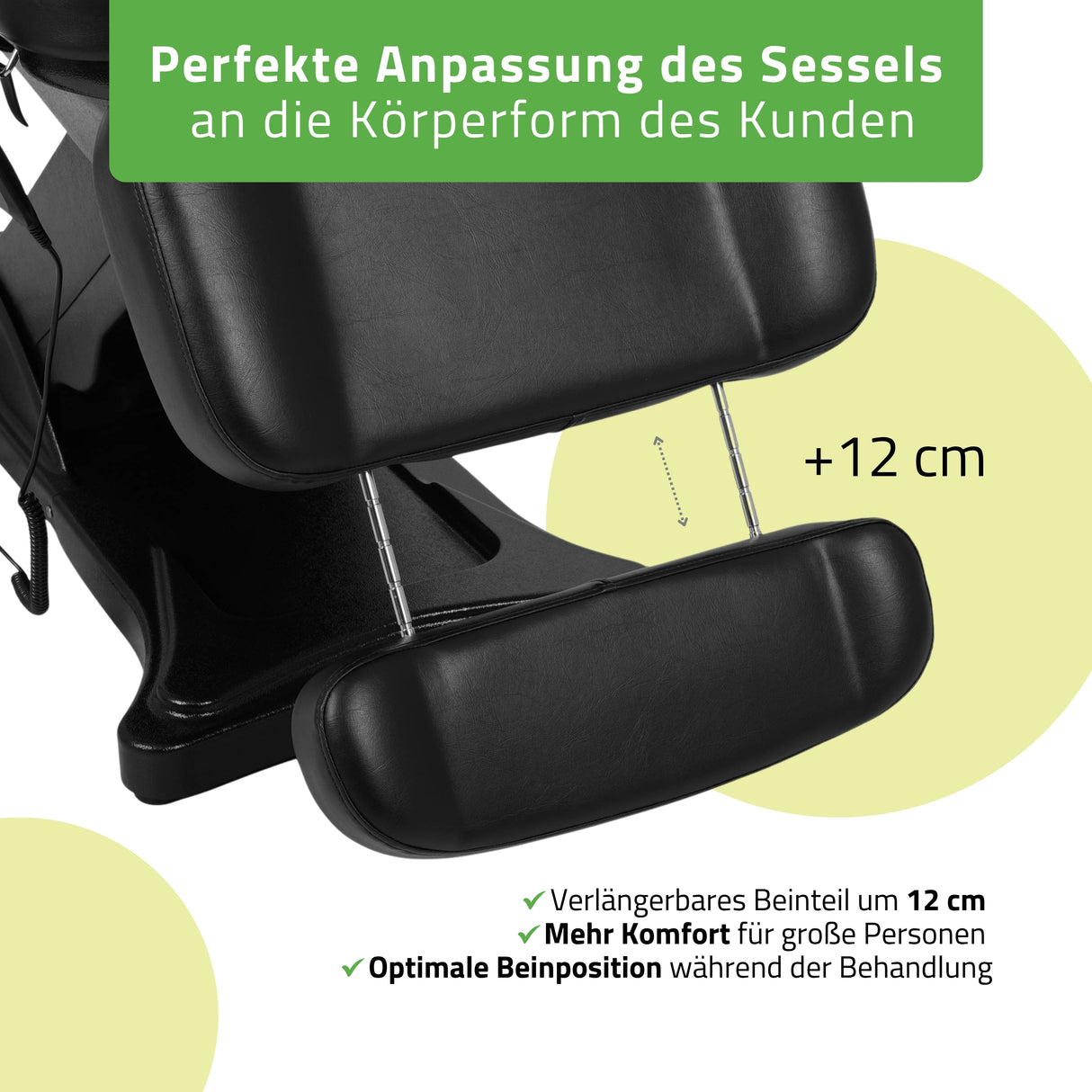 Kosmetikliege Elektrisch | Elara PRO 4 | Kosmetiksessel mit elektrischer Verstellung | Handfernbedienung | 3 - Motoren
