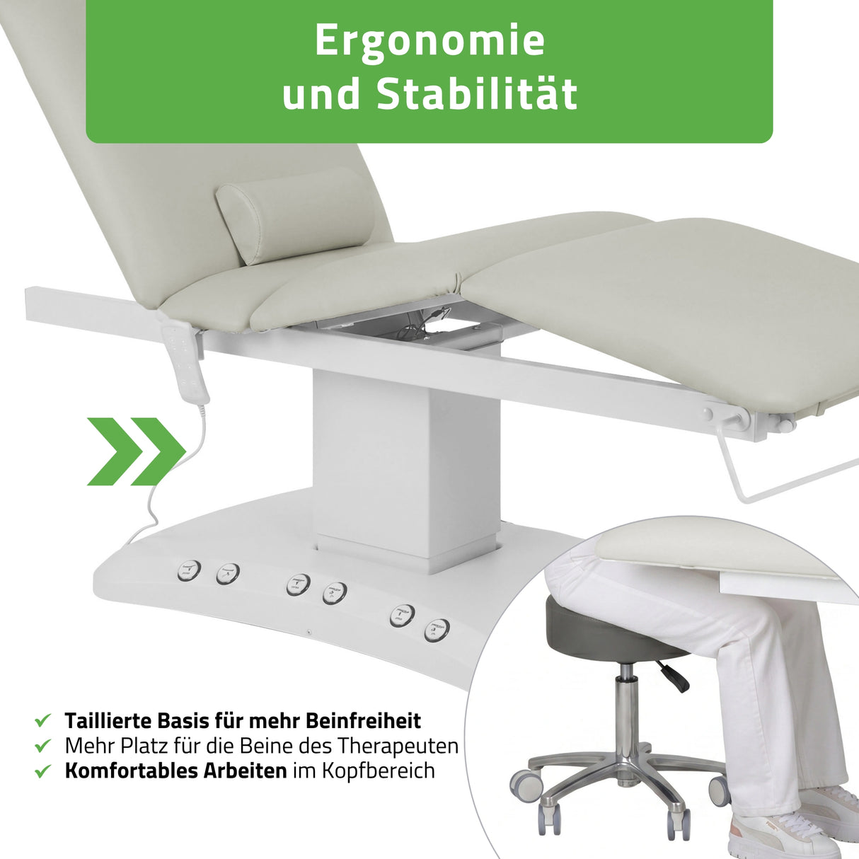 Kosmetikliege Elektrisch mit Heizung | Serenity Ergo 4 | für Massage und SPA Anwendungen