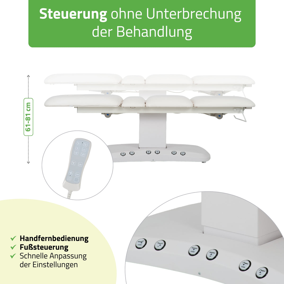 Kosmetikliege Elektrisch mit Heizung | Serenity Ergo 4 | für Massage und SPA Anwendungen