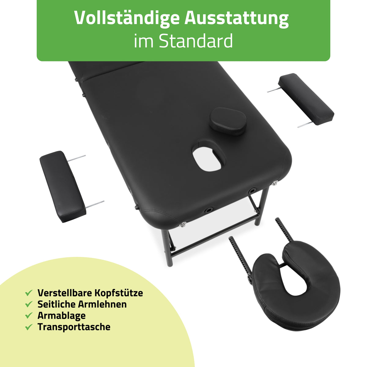 Massageliege klappbar RICO | Schwarz