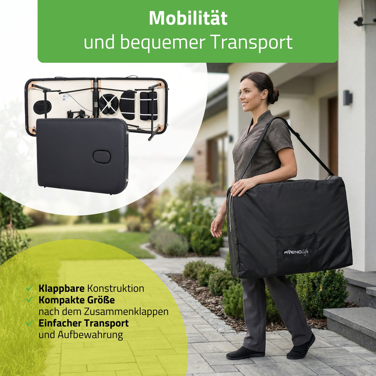 Massageliege klappbar RICO | Schwarz