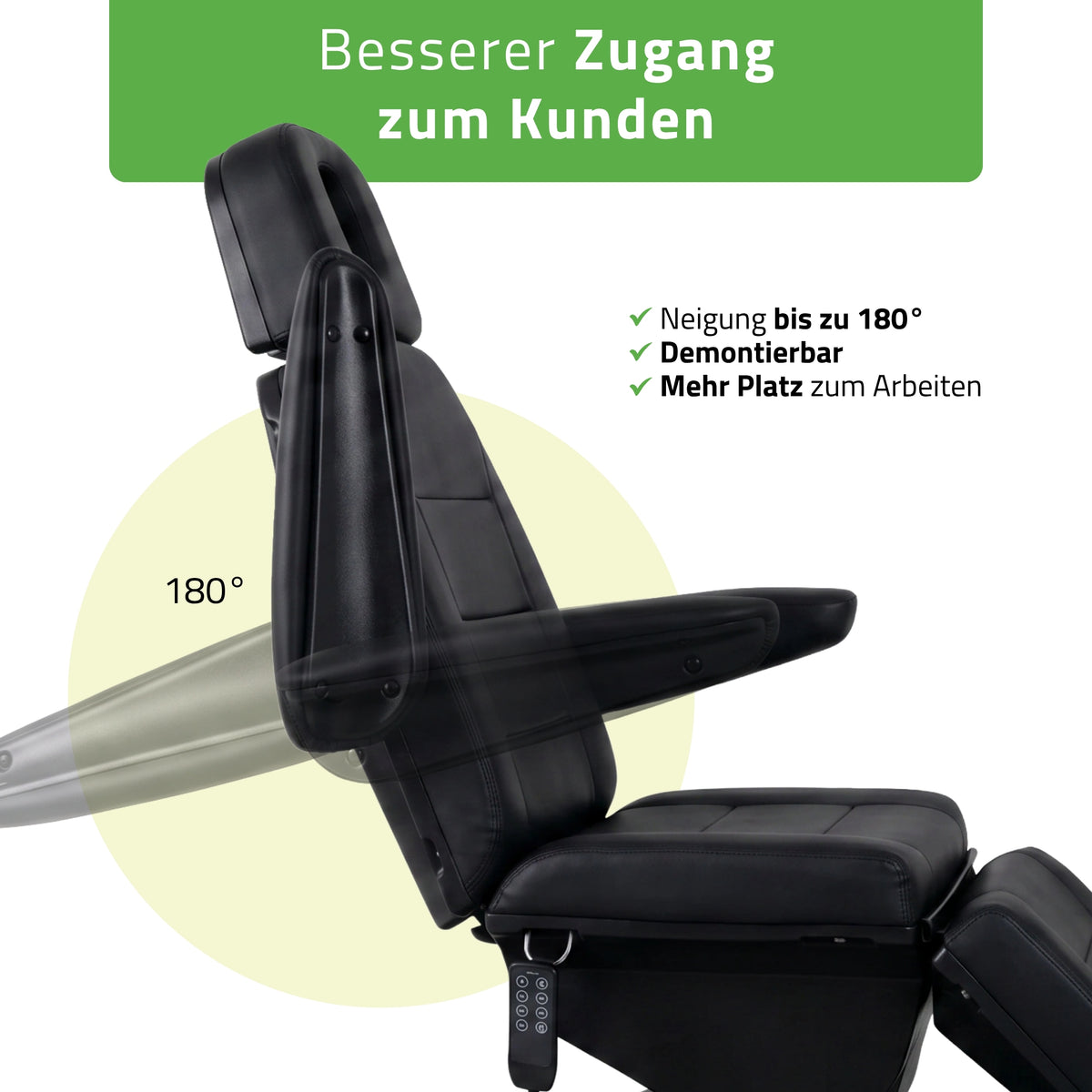 Kosmetikliege Elektrisch | Velora PRO 4 | Kosmetiksessel mit elektrischer Verstellung | Handfernbedienung | 4 - Motoren
