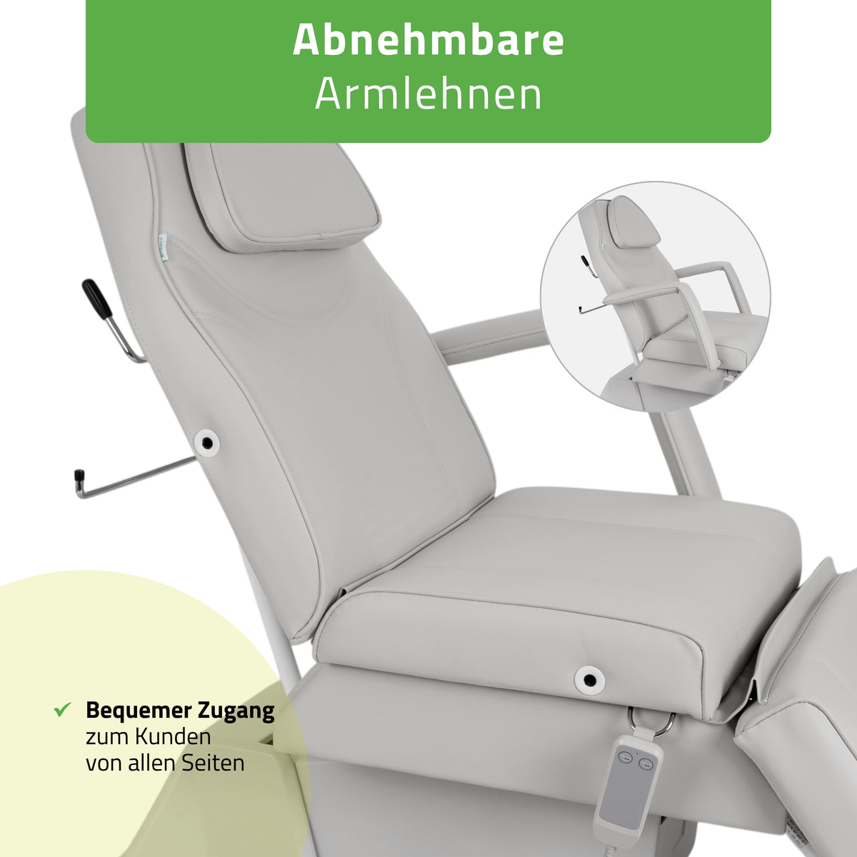 Kosmetikliege Elektrisch Laris | Kosmetiksessel mit elektrischer Verstellung | 1 Motor, Handfernbedienung