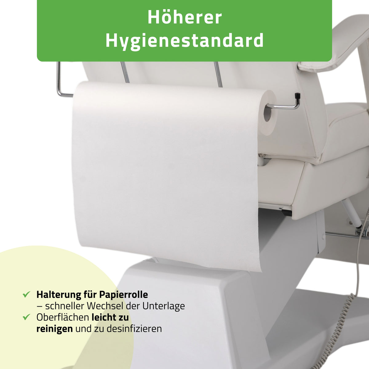 Kosmetikliege Elektrisch Laris | Kosmetiksessel mit elektrischer Verstellung | 1 Motor, Handfernbedienung