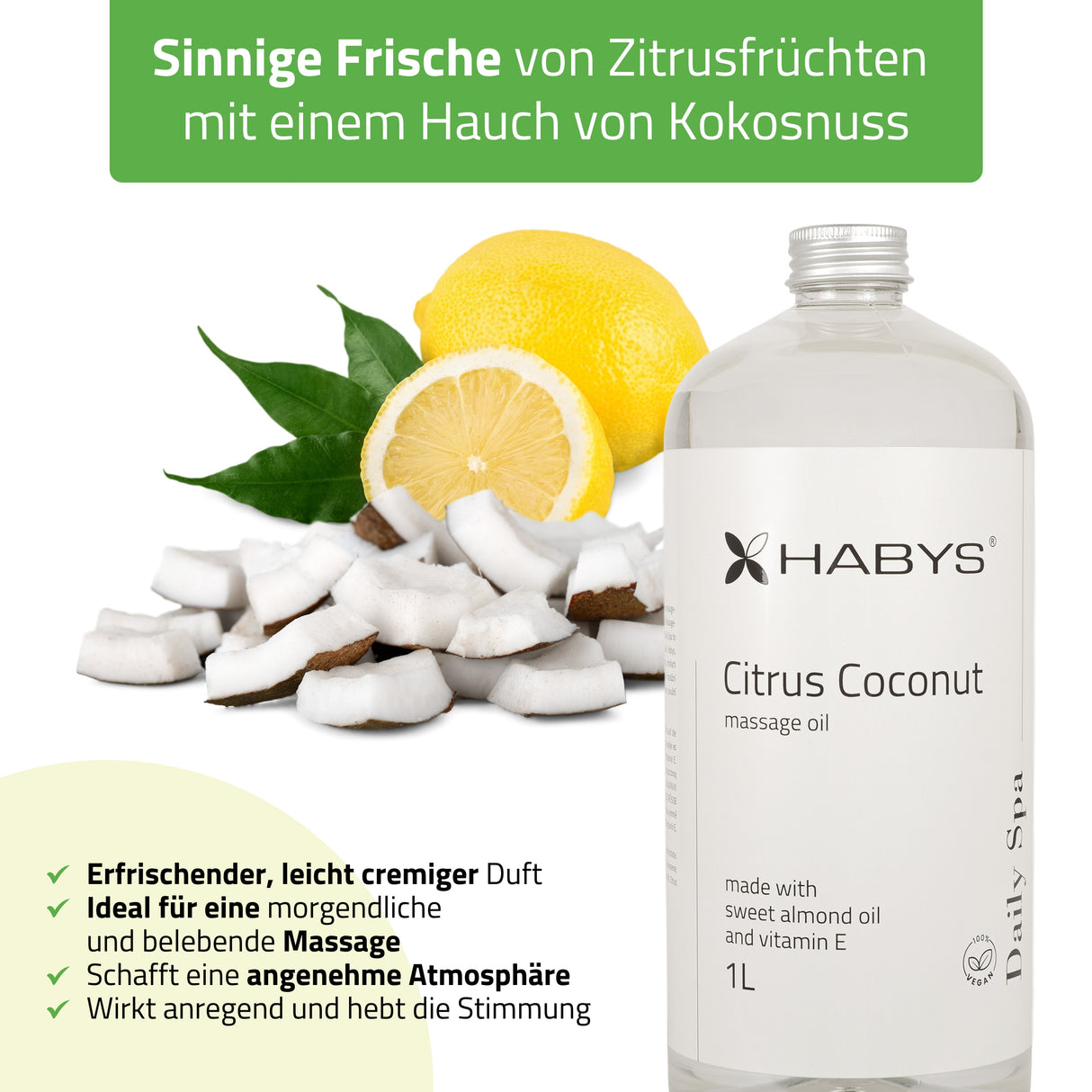 Massageöl Daily Spa | Citrus Coconut | HABYS