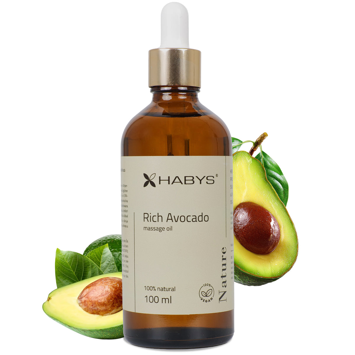 Habys Massageöl Nature Rich Avocado | 100 ml mit Pipette