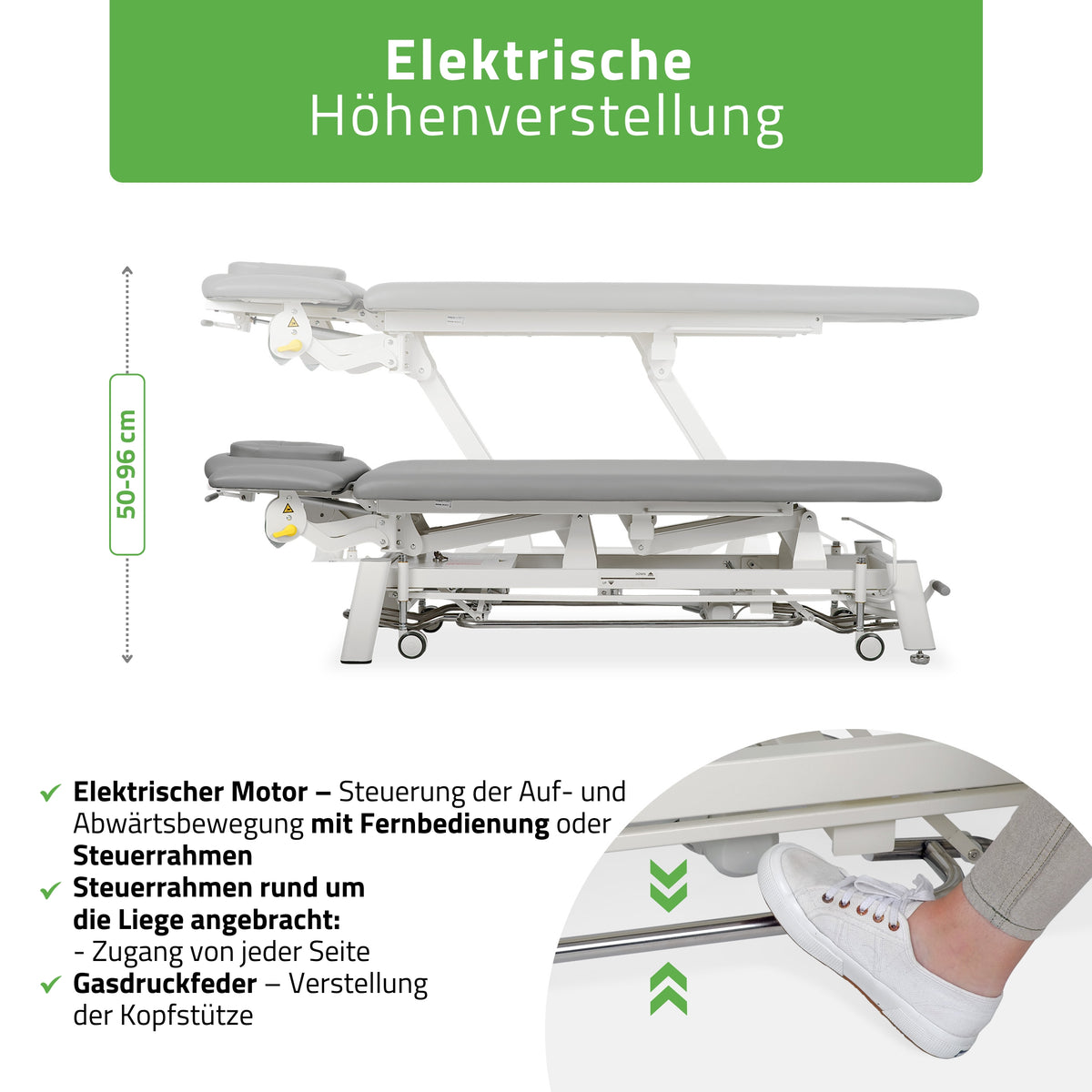 Therapieliege Elektrisch Proxima V4 Ergo | 4-Segmente | Handfernbedienung Steuerrahmen