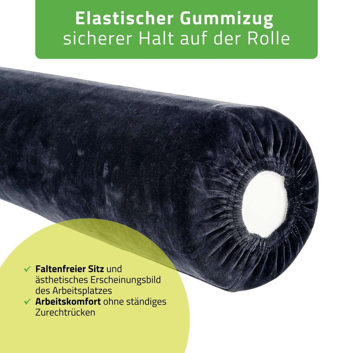 Velours Bezug für Lagerungsrolle mit Gummizug | 15x60