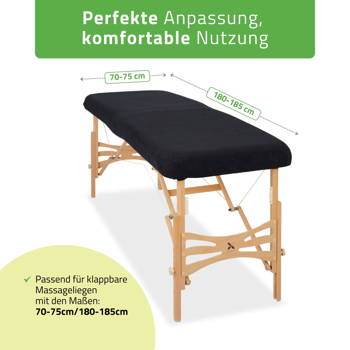 Frottee Bezug für klappbare Massageliegen | 1-teilig | 70-75/180-185 cm