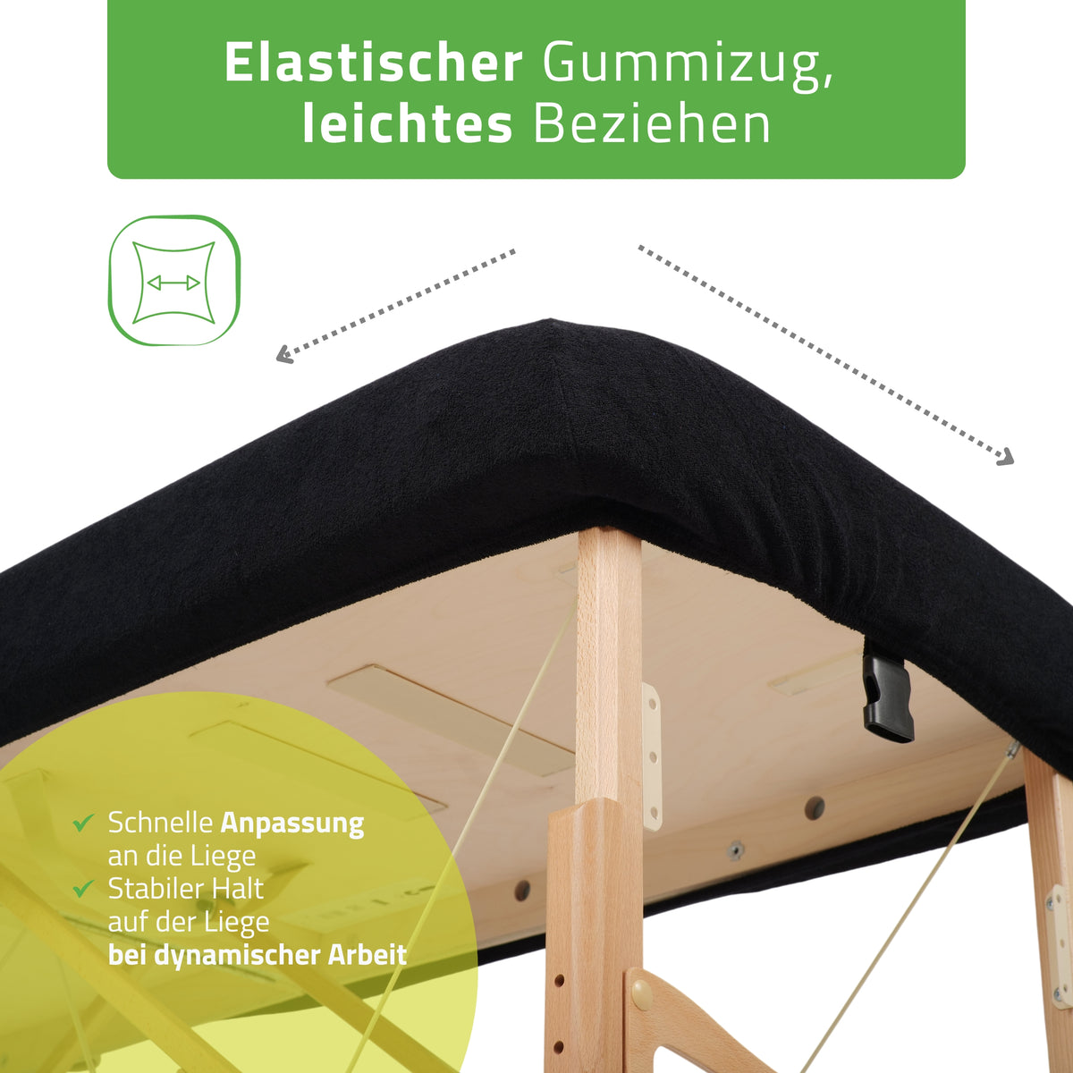Set | Einteiliges Frottee Spannlaken für klappbare Massageliegen 70-75/180-185 | + Frottee-Bezug für die Kopfstütze