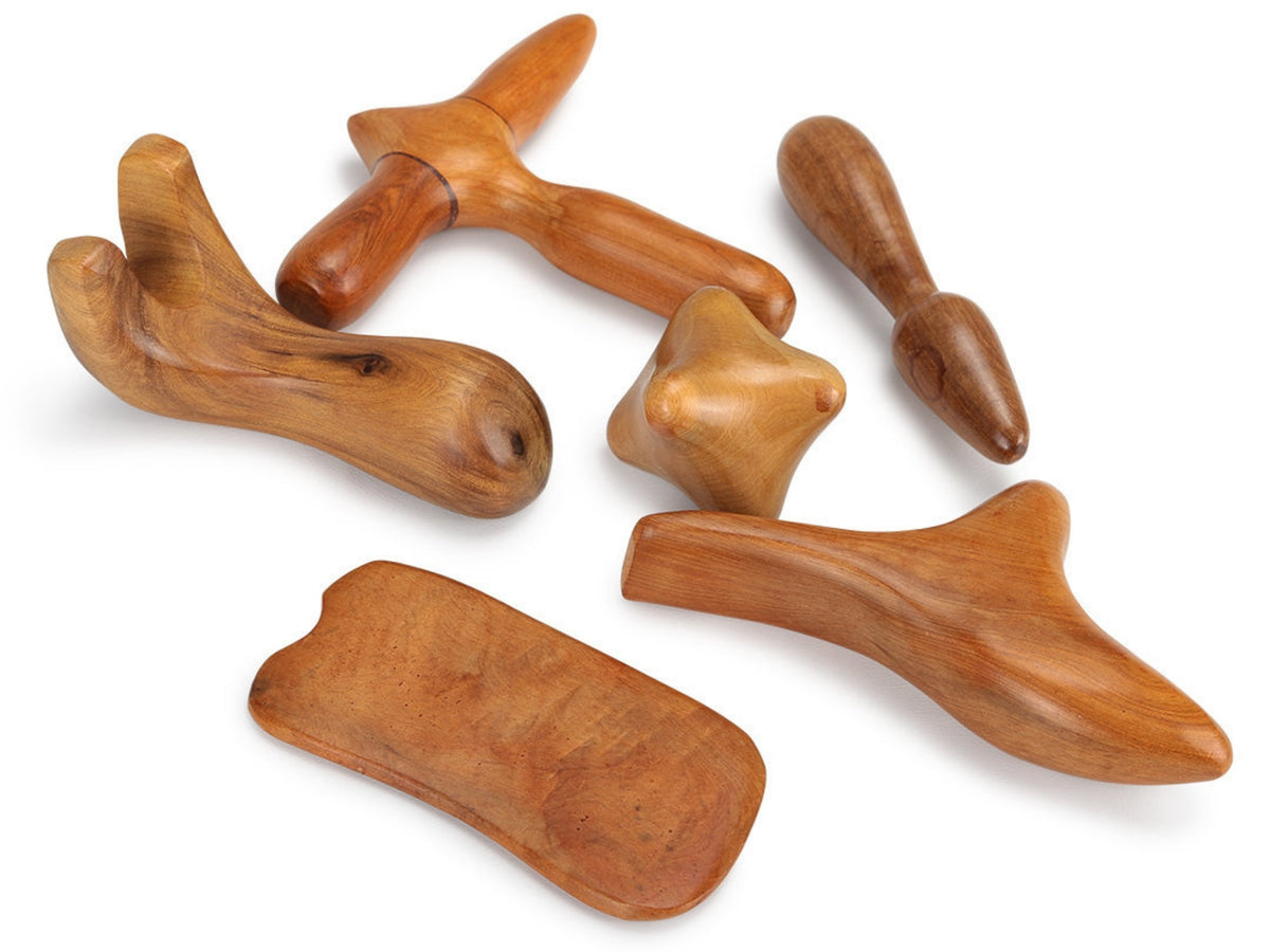 Massage-Werkzeug-Set aus Holz | 6-teilig