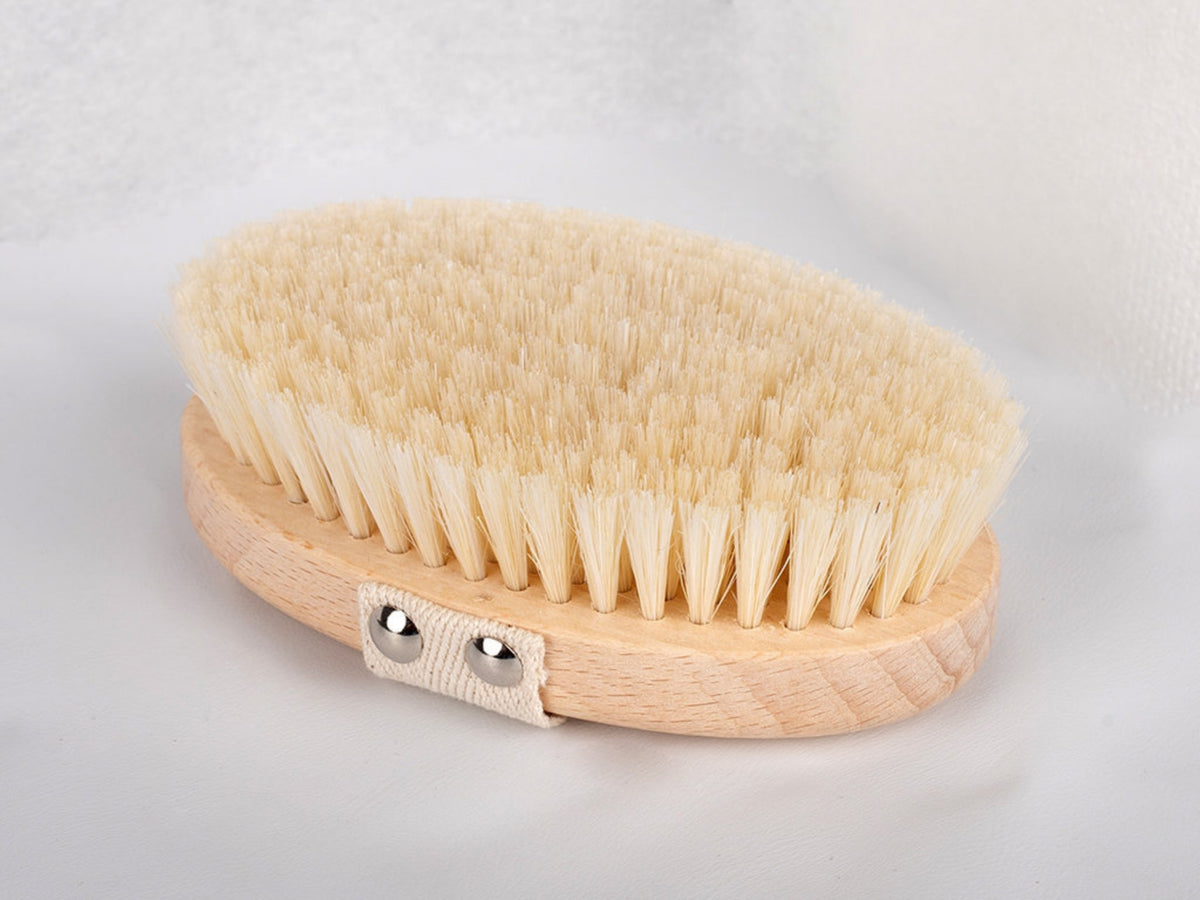 Massageborstel voor Dry Brushing | Gebleekte Borstelharen | Zachte Droogborstel