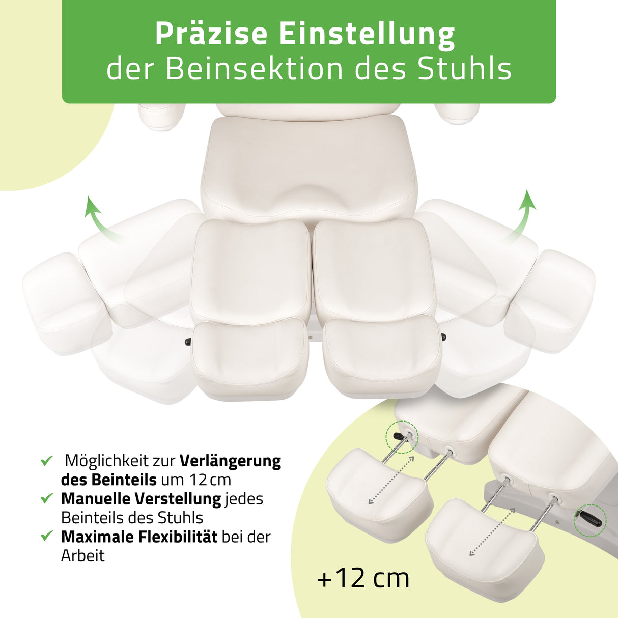 Kosmetikliege Elektrisch | Elara PRO 6P | Kosmetiksessel mit elektrischer Verstellung | Handfernbedienung | 2 - Motoren