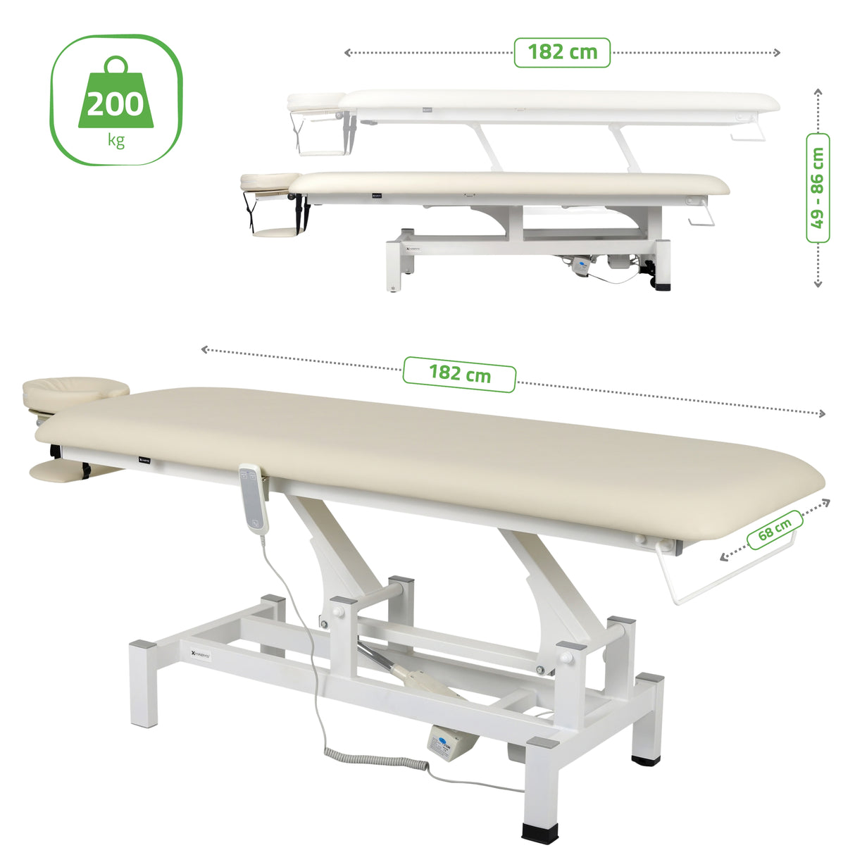 Massageliege Elektrisch Fortis 1 | 1-Segmente | Handfernbedienung