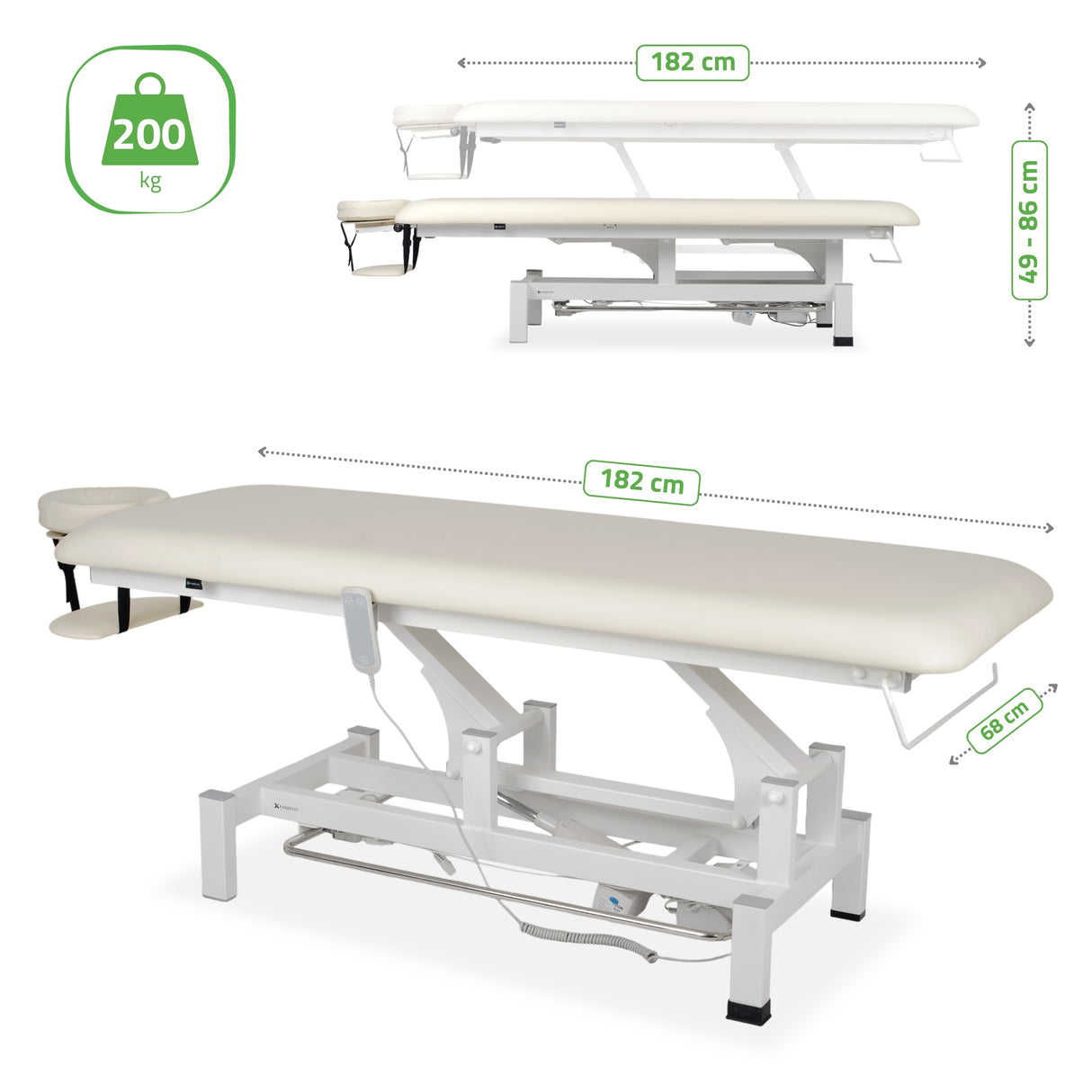 Massageliege Elektrisch Fortis 1 | 1-Segmente | Handfernbedienung Steuerrahmen
