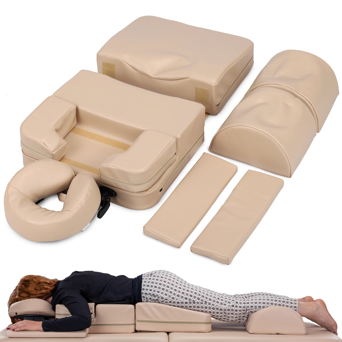 Zwangerschaps Kussens met Hoofdsteun Set Beige