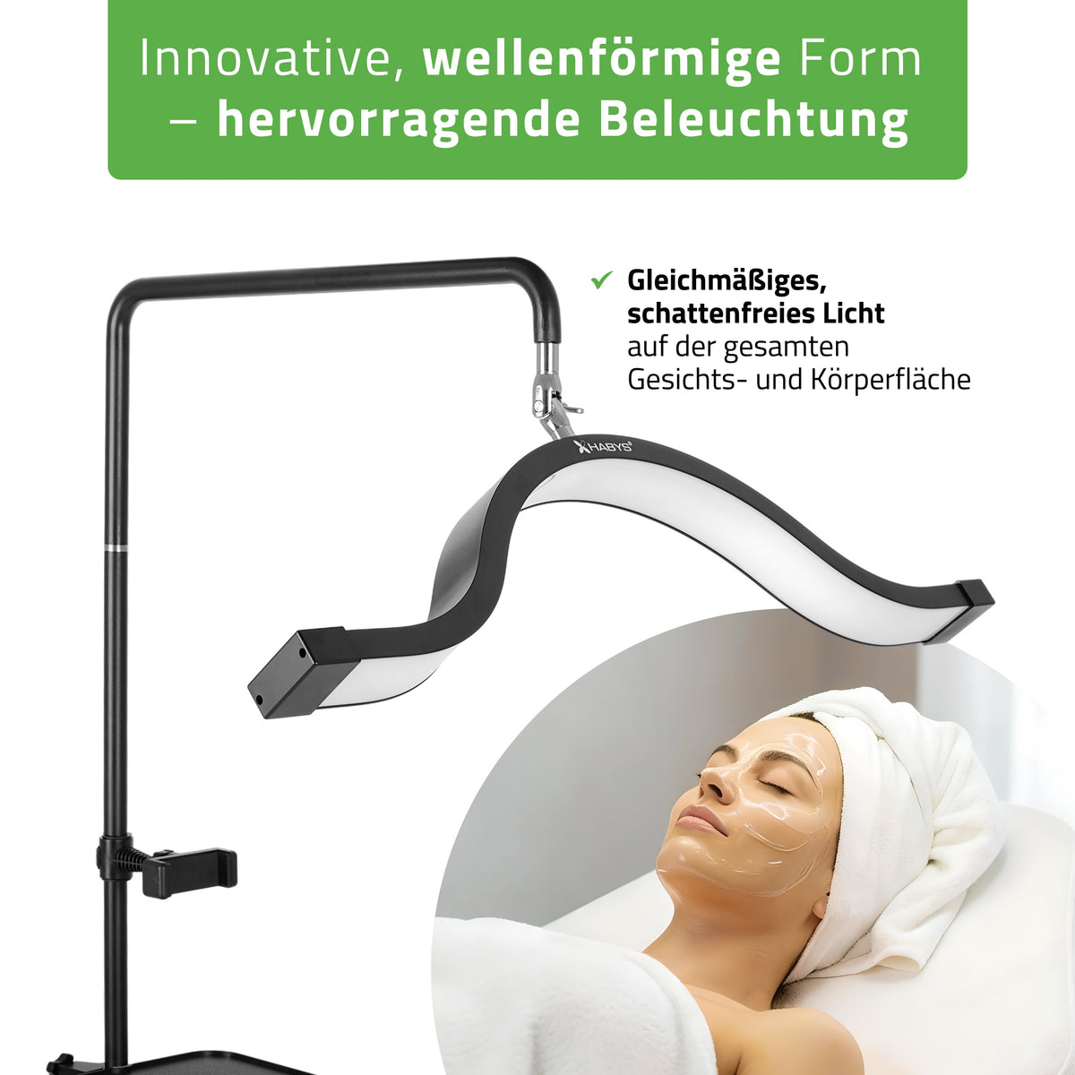 Habys VENA LED-Kosmetiklampe | 45W | für Wimpern-, Augenbrauenstyling und Permanent Make-up