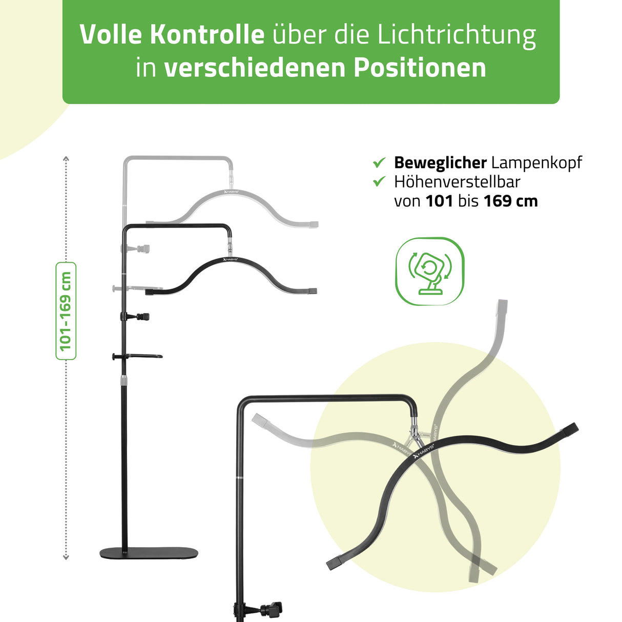 Habys VENA LED-Kosmetiklampe | 45W | für Wimpern-, Augenbrauenstyling und Permanent Make-up