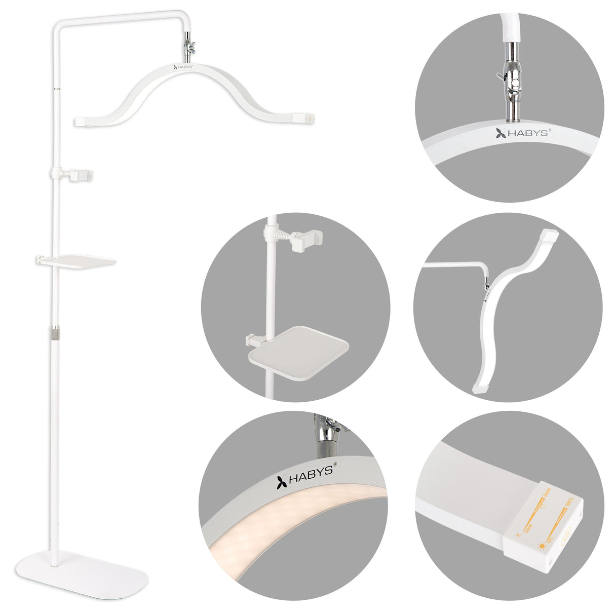 Habys VENA LED-Kosmetiklampe | 45W | für Wimpern-, Augenbrauenstyling und Permanent Make-up