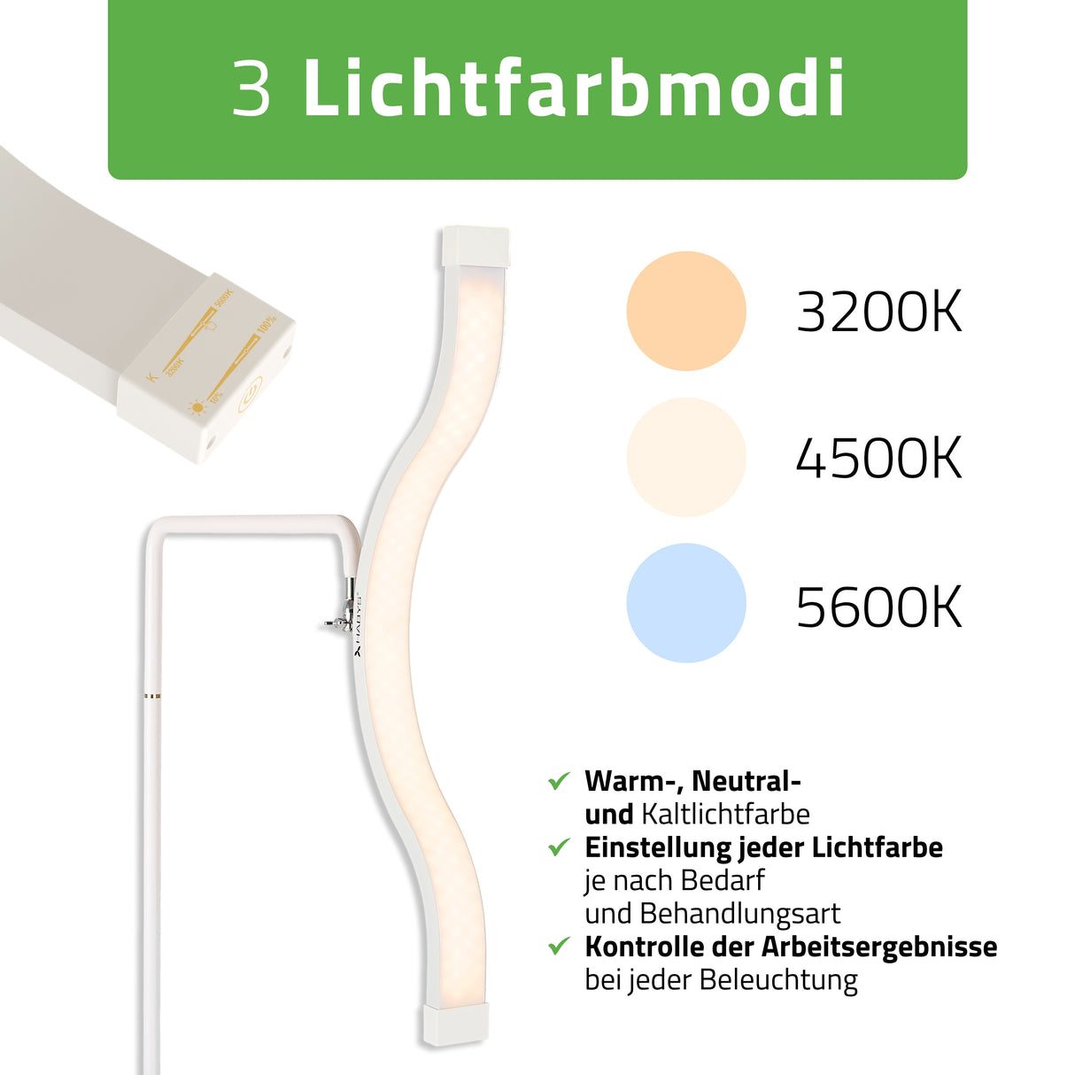 Habys VENA LED-Kosmetiklampe | 45W | für Wimpern-, Augenbrauenstyling und Permanent Make-up