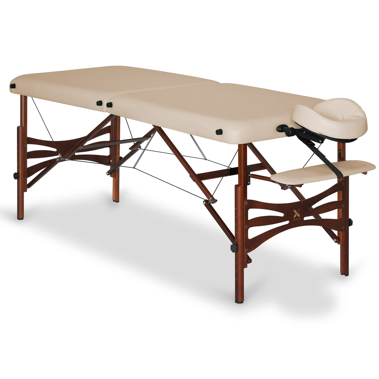 Inklapbare Massagetafel Panda (gebeitst beukenhout) | Cosmetische Tafel | 70 cm | Beige