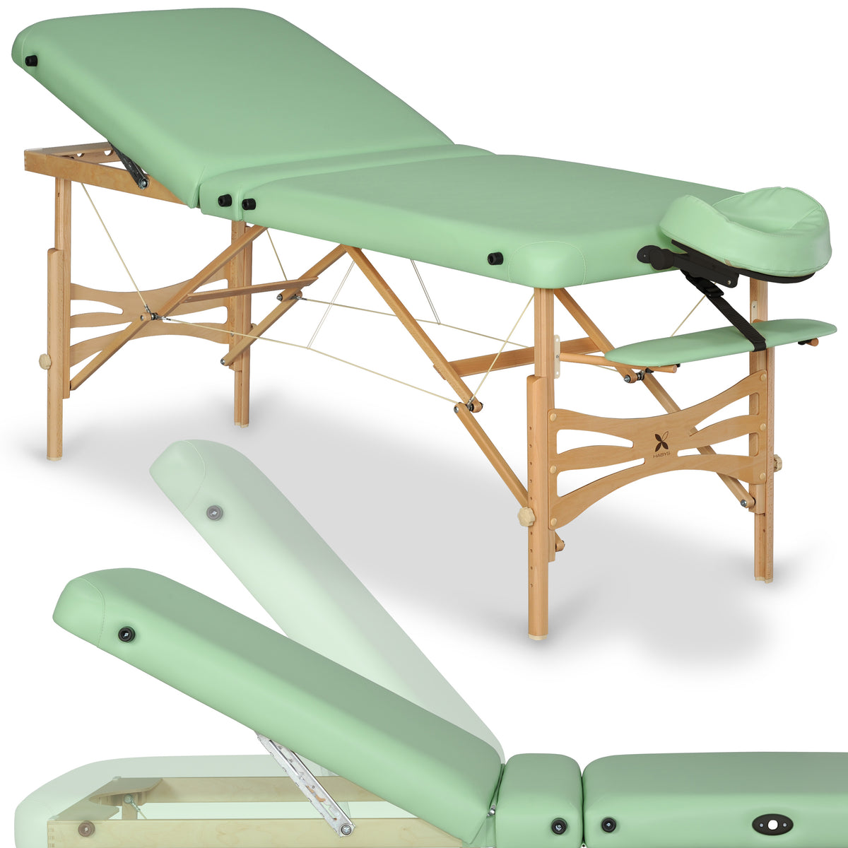 Inklapbare Massagetafel Panda Plus | Cosmetische Tafel | 70 cm | Groen