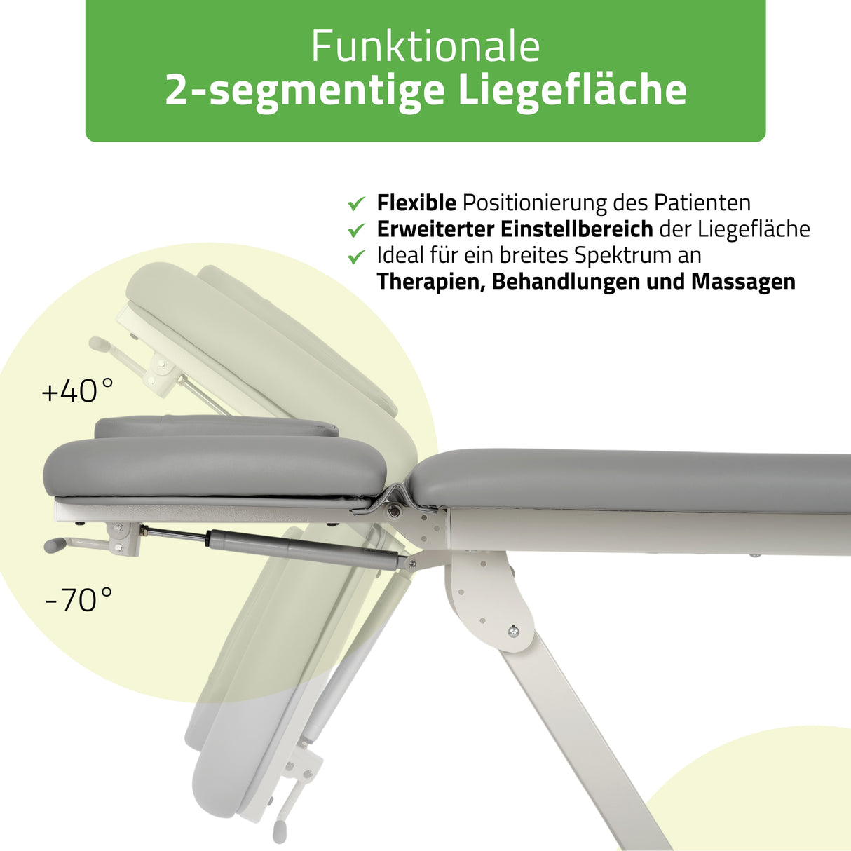 Therapieliege Elektrisch Proxima V2 Ergo | 2-Segmente | Steuerrahmen