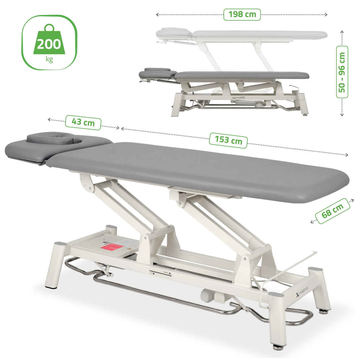 Therapieliege Elektrisch Proxima V2 Ergo | 2-Segmente | Steuerrahmen