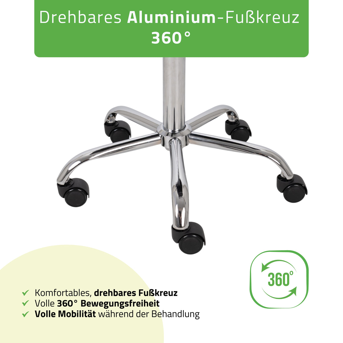 Sattelhocker Sola mit Rückenlehne | Rollhocker