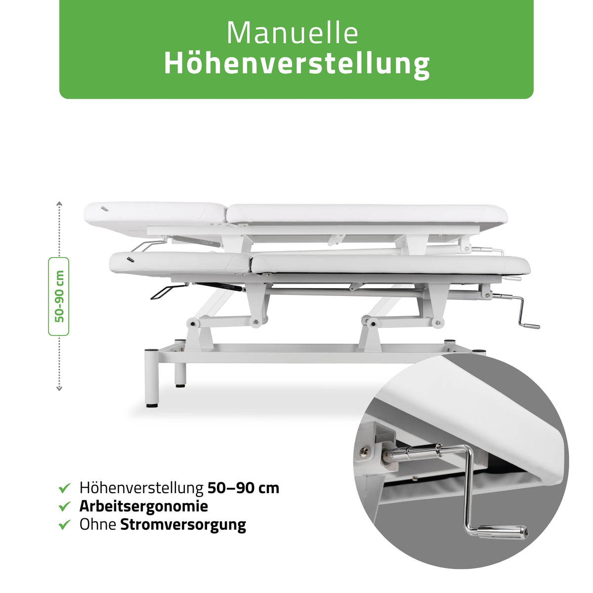 Stationäre Massageliege Vigo 2 | mit Kurbelverstellung