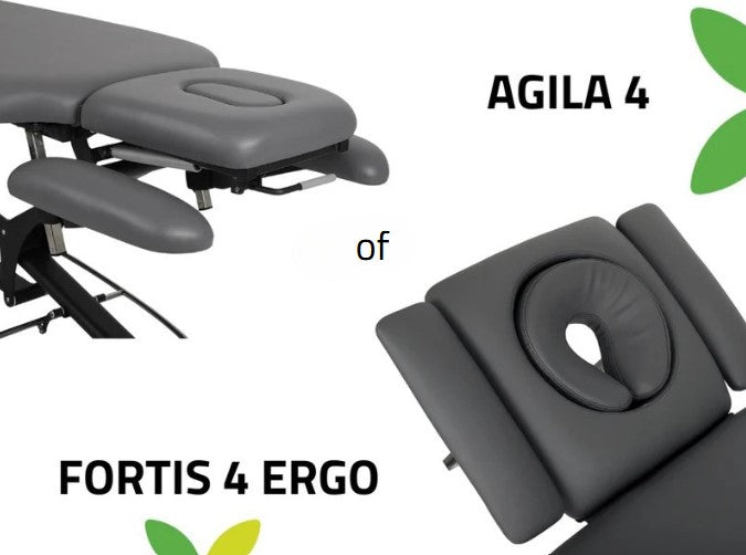 Vergleich der elektrische Massageliege Agila 4 und Fortis 4 Ergo