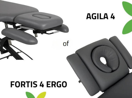 Vergleich der elektrische Massageliege Agila 4 und Fortis 4 Ergo