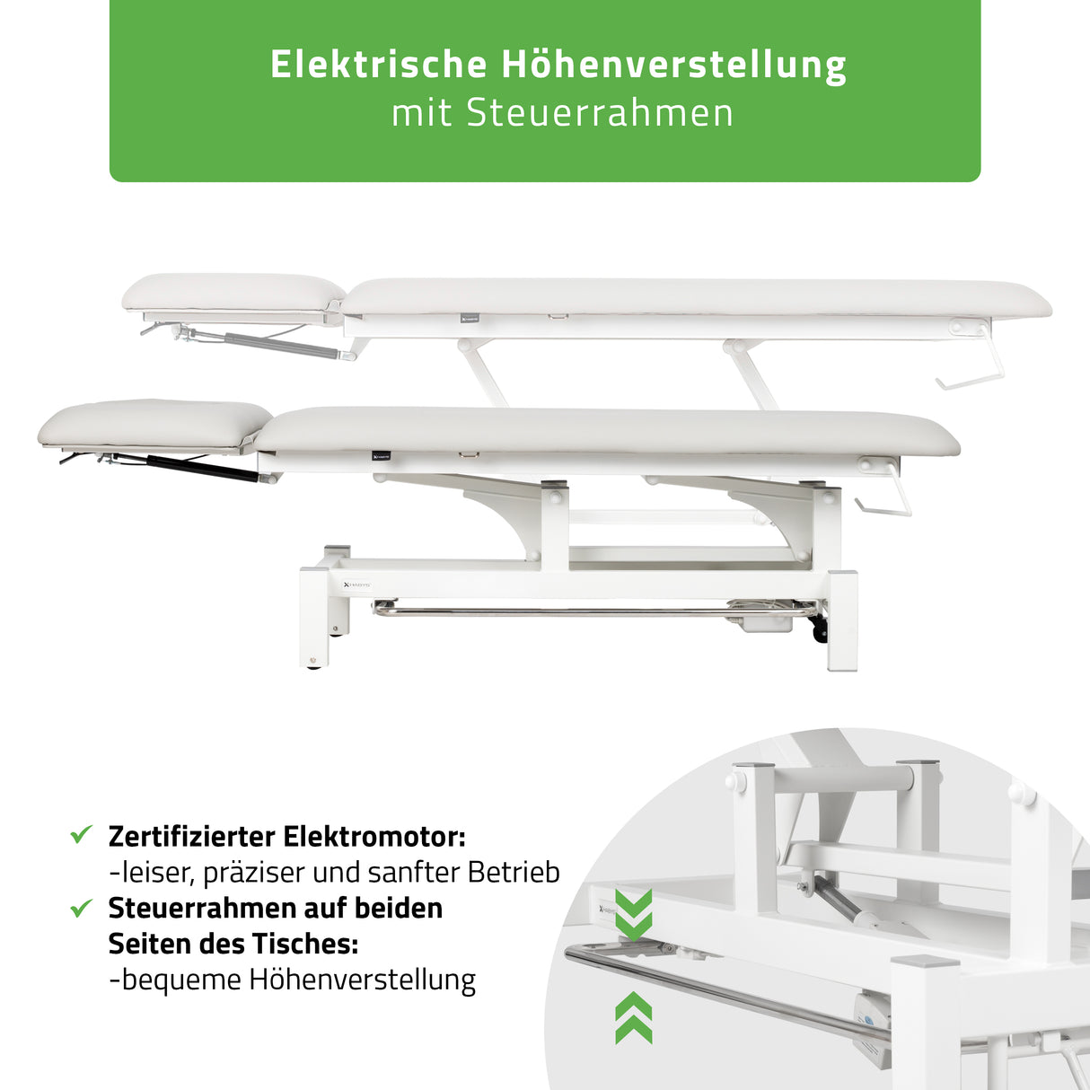 Massageliege Elektrisch Fortis 2 Ergo | 2-Segmente | Handfernbedienung Steuerrahmen