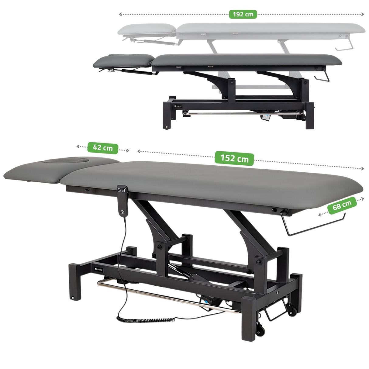 Massageliege Elektrisch Fortis 2 Ergo | 2-Segmente | Handfernbedienung Steuerrahmen