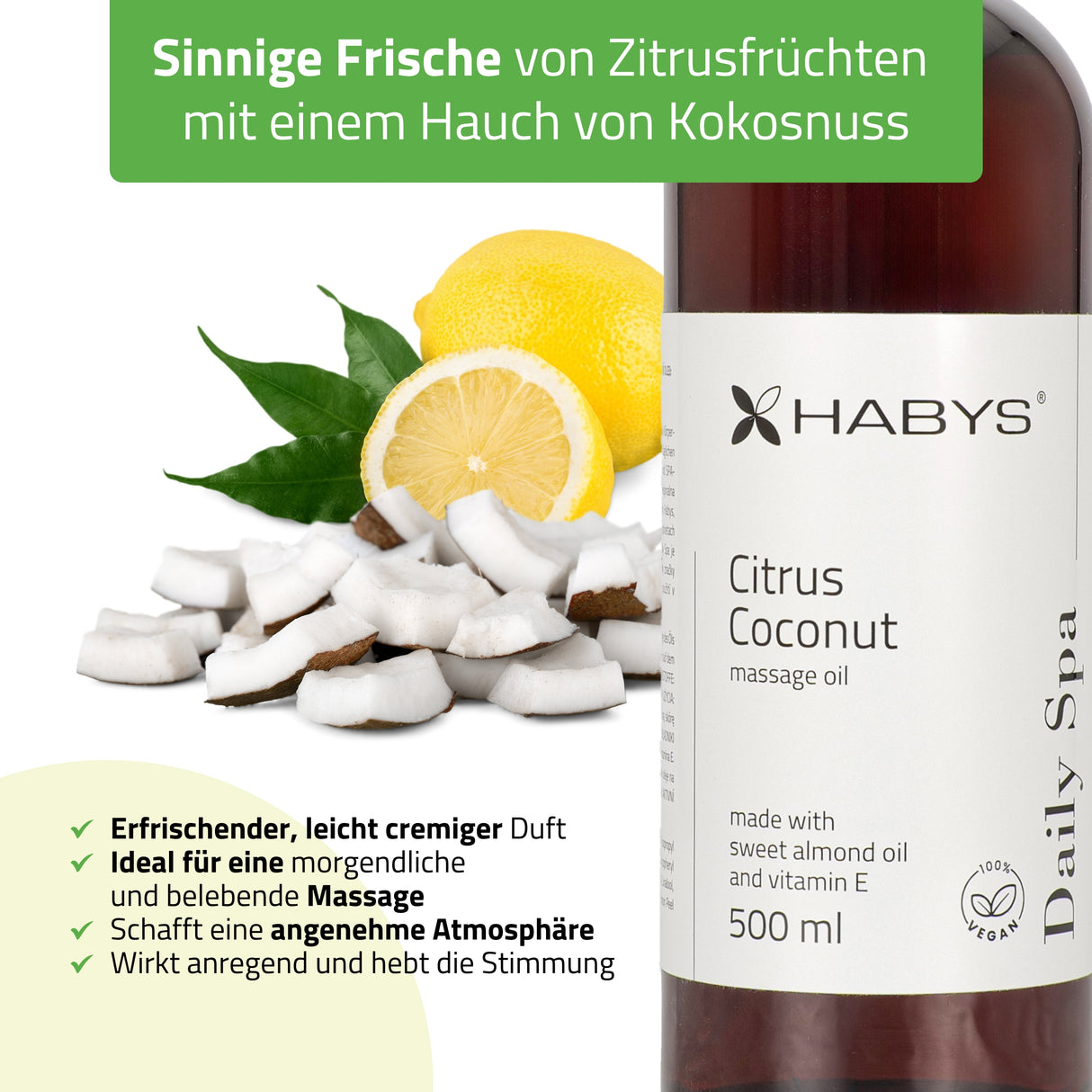 Massageöl Daily Spa | Citrus Coconut | HABYS