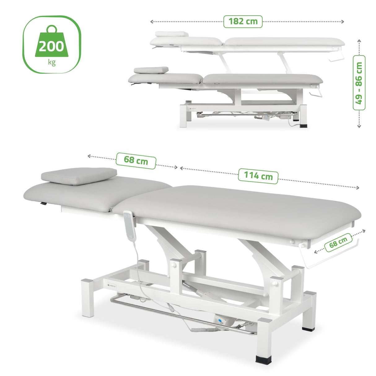 Massageliege Elektrisch Fortis 2 | 2-Segmente | Handfernbedienung Steuerrahmen