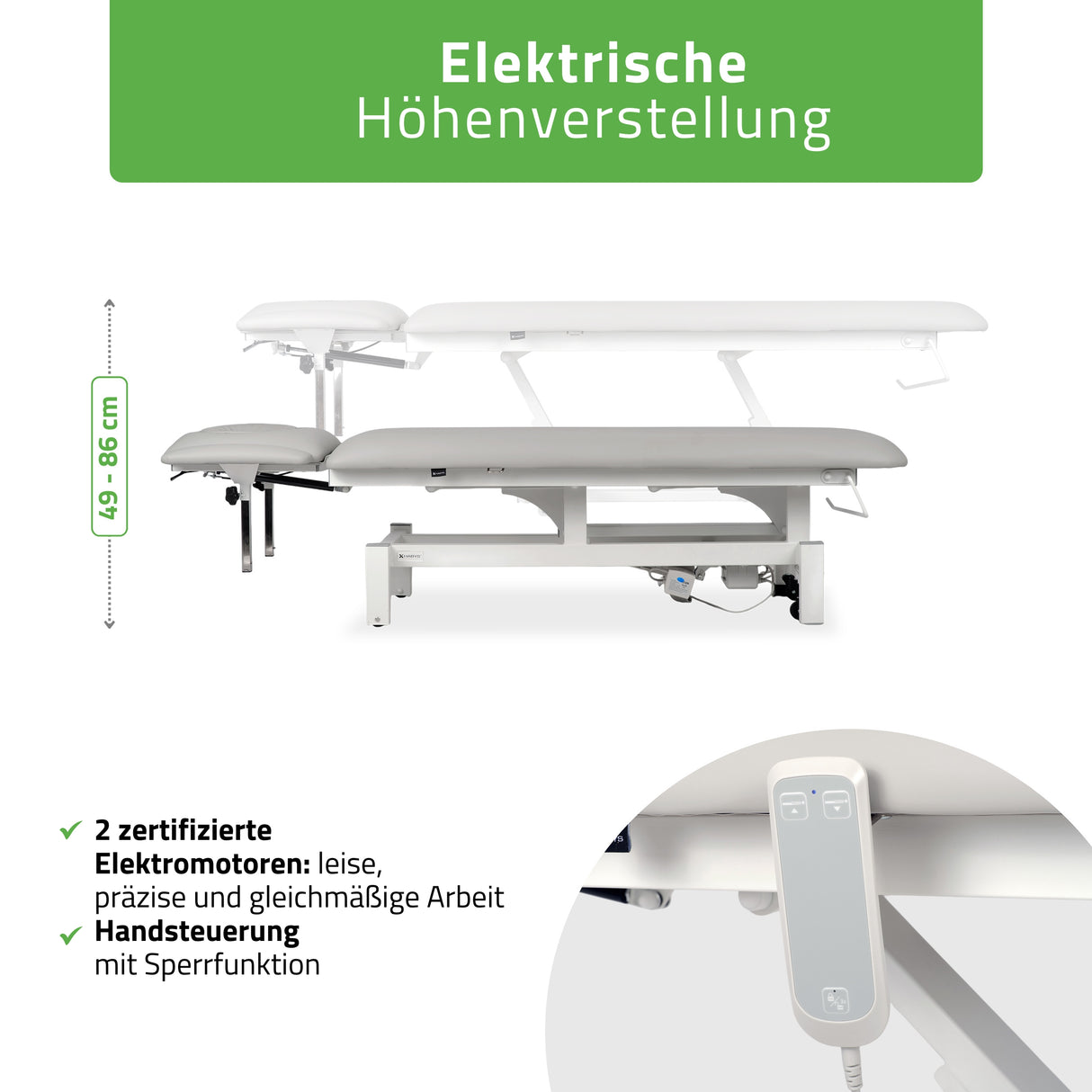 Massageliege Elektrisch Fortis 4 Ergo | 4-Segmente | Handfernbedienung