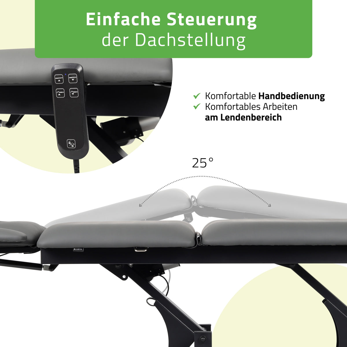 Massageliege Elektrisch Fortis 5 Ergo | 5-Segmente | Handfernbedienung