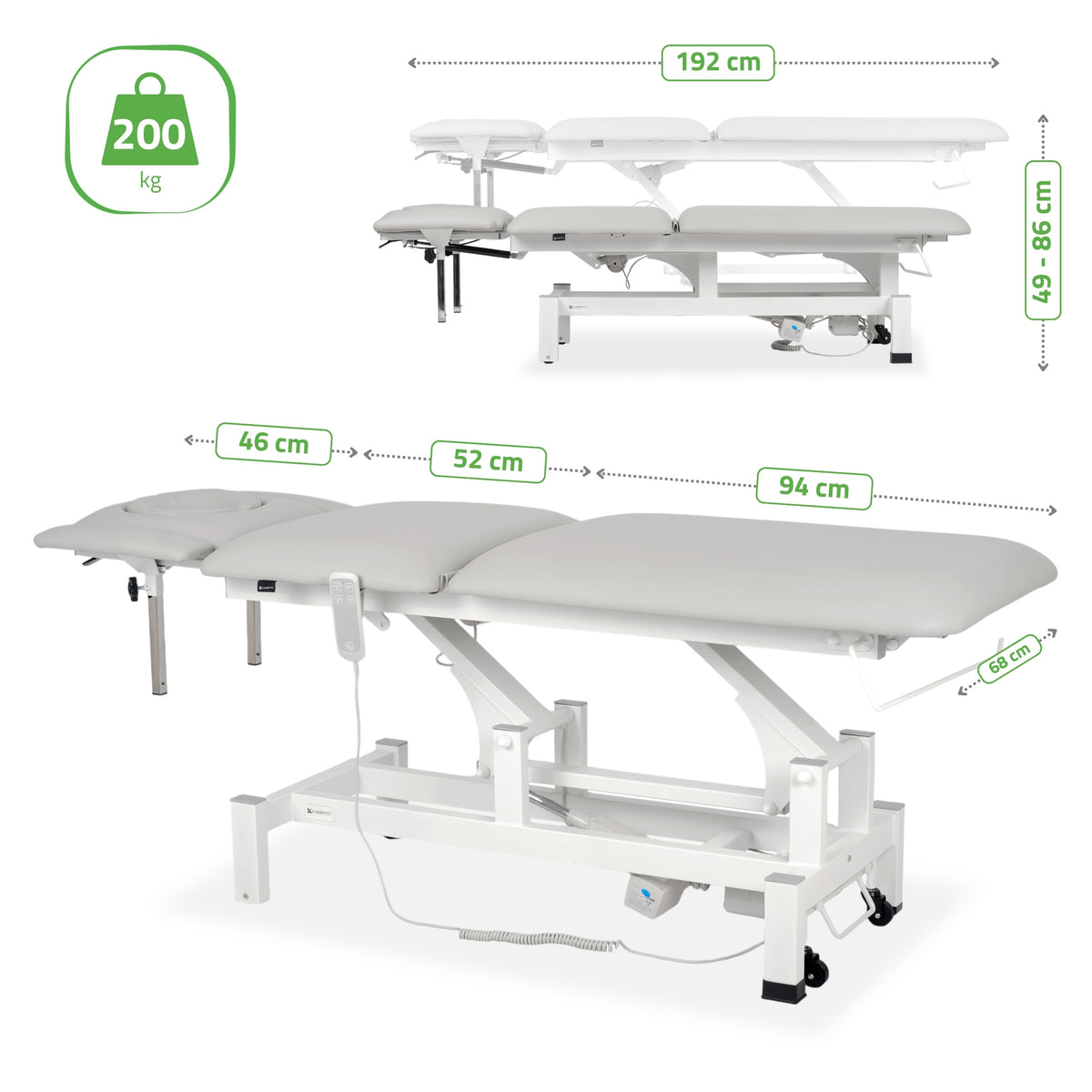 Massageliege Elektrisch Fortis 5 Ergo | 5-Segmente | Handfernbedienung