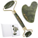 Massage-Set Gua Sha aus Jade | Stein Roller