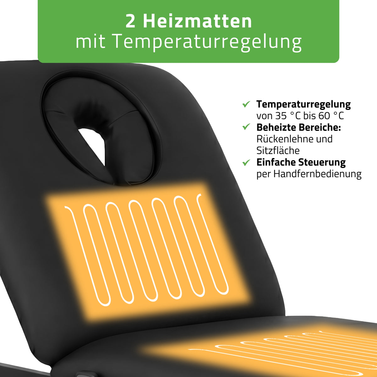 Kosmetikliege Elektrisch mit Heizung Camilla Ergo 2