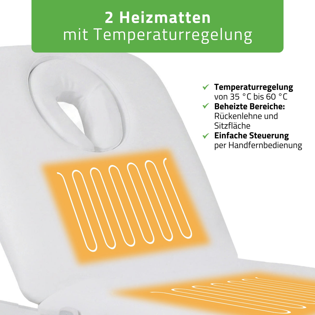 Kosmetikliege Elektrisch mit Heizung Camilla Ergo 2