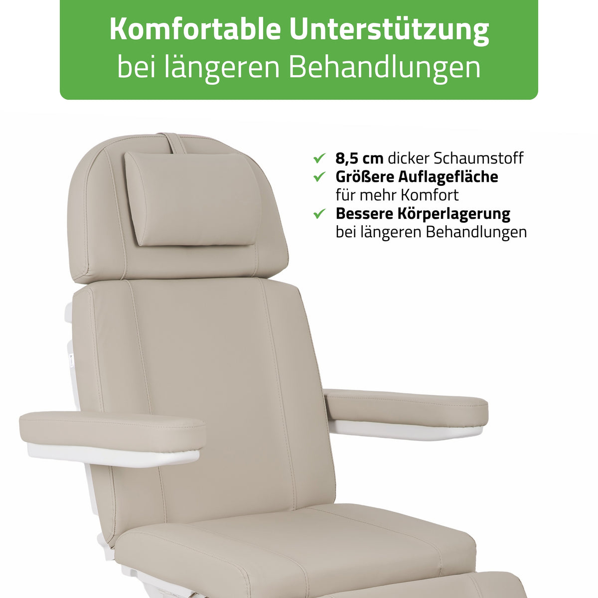 Kosmetikliege Elektrisch Tavia | Kosmetiksessel mit elektrischer Verstellung | Handfernbedienung