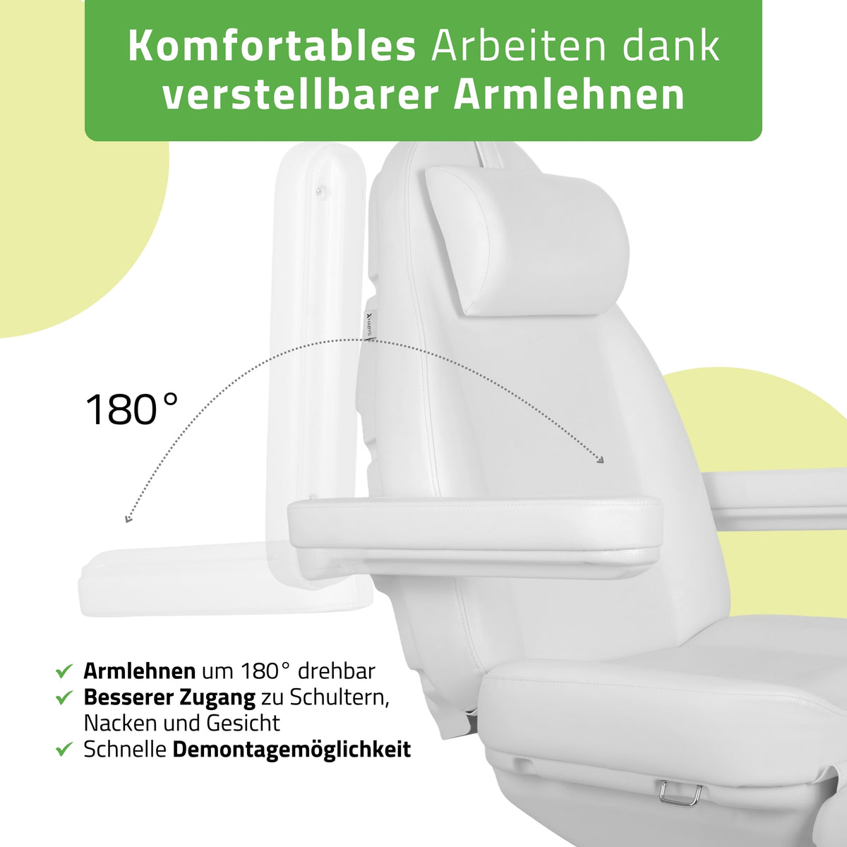 Kosmetikliege Elektrisch | Elara PRO 4 | Kosmetiksessel mit elektrischer Verstellung | Handfernbedienung | 3 - Motoren