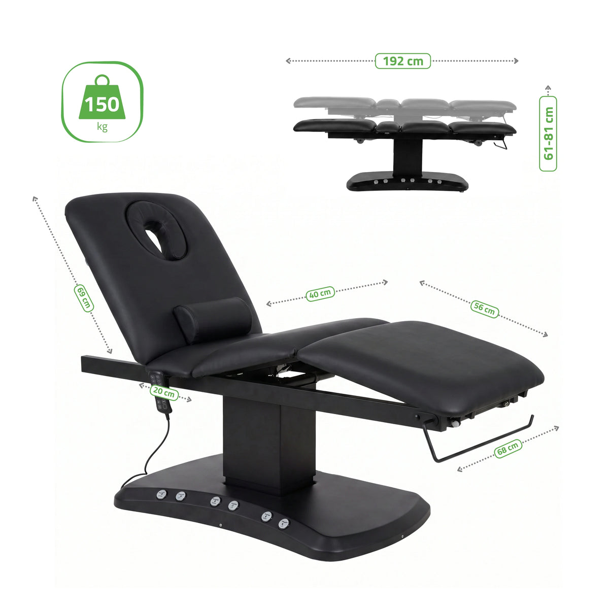 Kosmetikliege Elektrisch mit Heizung | Serenity Ergo 4 | für Massage und SPA Anwendungen