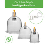 HABYS Feuerlose chinesische Vakuum-Schröpfköpfe mit Pumpe | 24 Stück