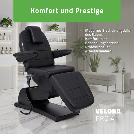 Kosmetikliege Elektrisch | Velora PRO 4 | Kosmetiksessel mit elektrischer Verstellung | Handfernbedienung | 4 - Motoren